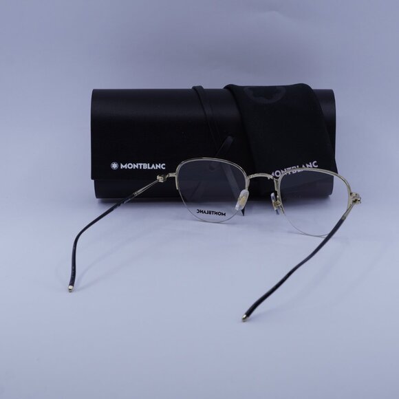 Montblanc MB0129O 002 Geometric Eyeglasses 49mm – Gold - Picture 5 of 10